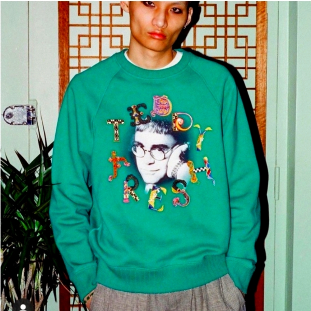 Elton John x Teddy Fresh Collab Embroidered Crewneck Sweatshirt 2XL